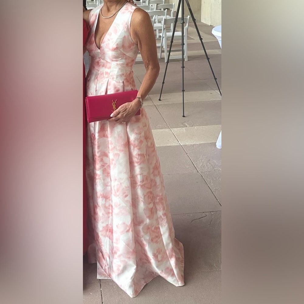 Sachin + Babi Brooke Gown Pink and White Size 0